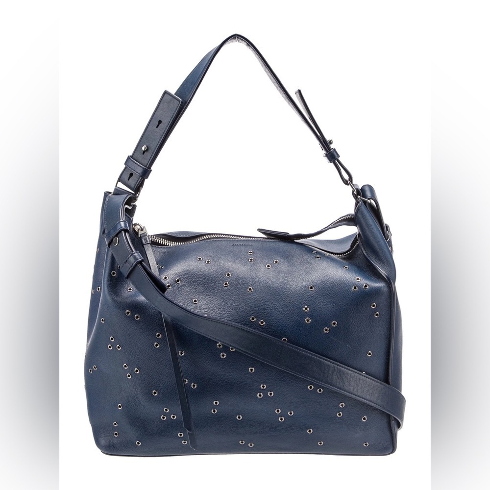 Allsaints / Junai Studded Convertible Crossbody Navy Bag